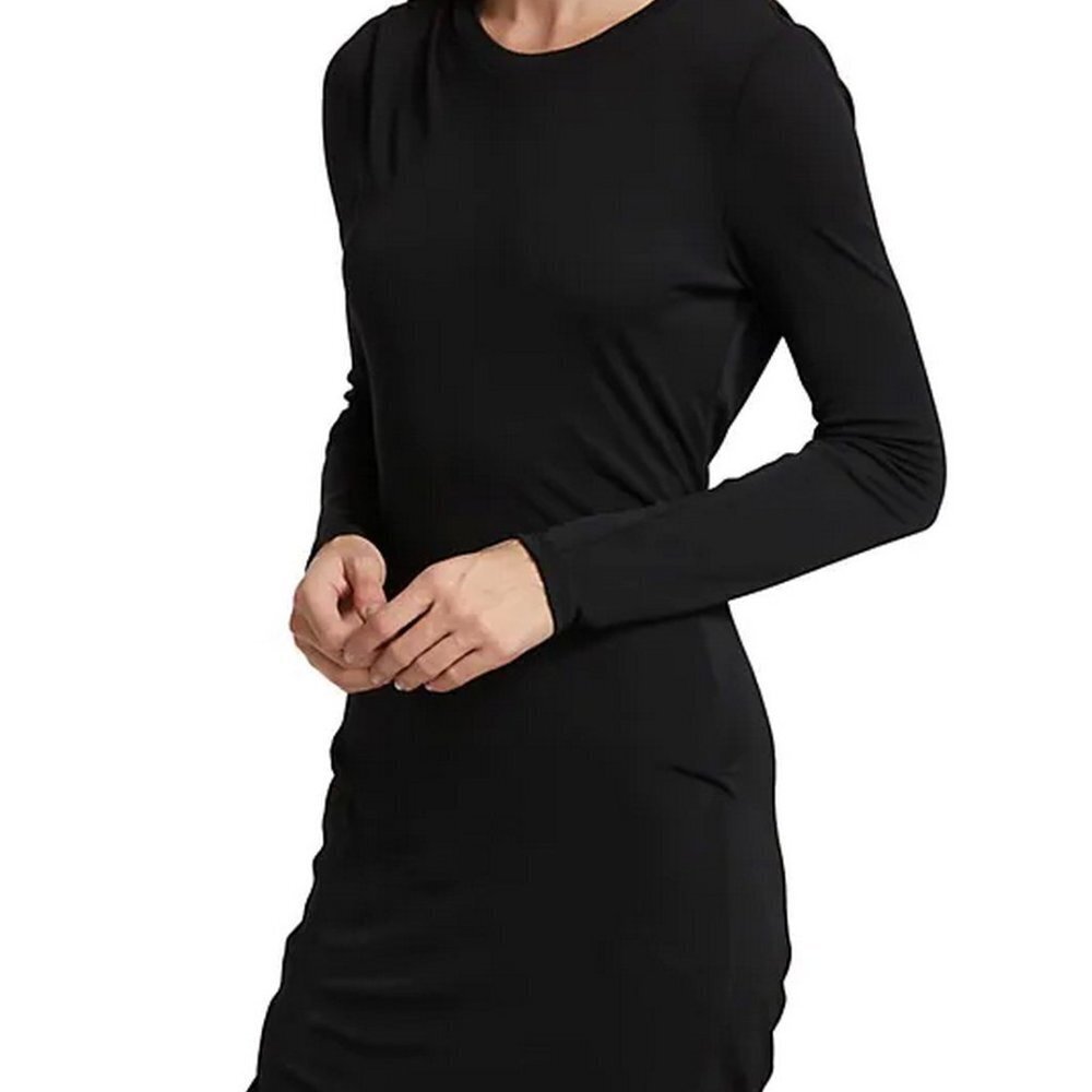 Rag & Bone Black Long Sleeve Poppy Draped Mini Dress